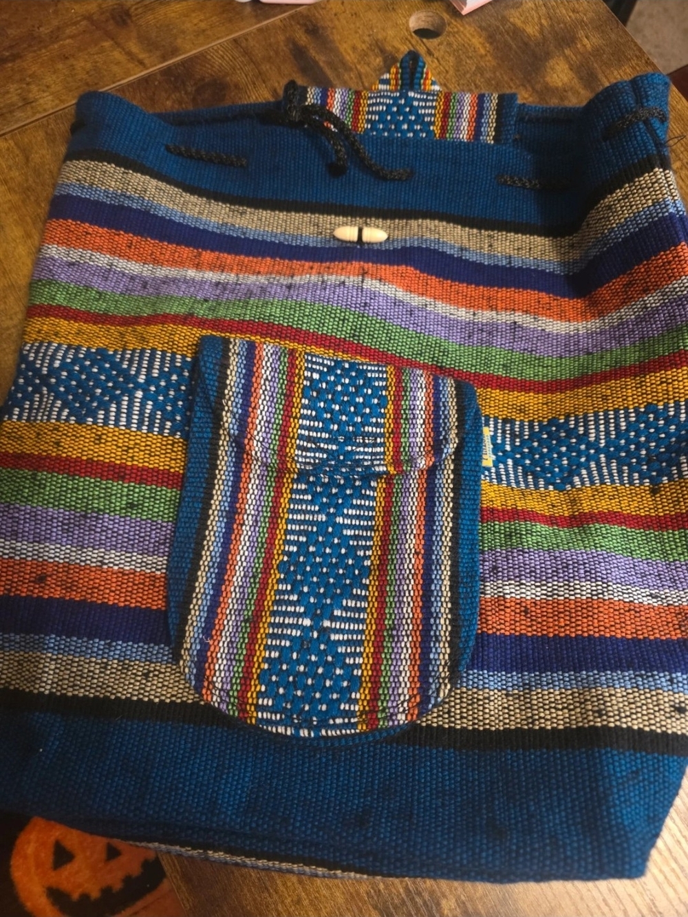 Men's Blue Multicolor Striped Knit Sweater
